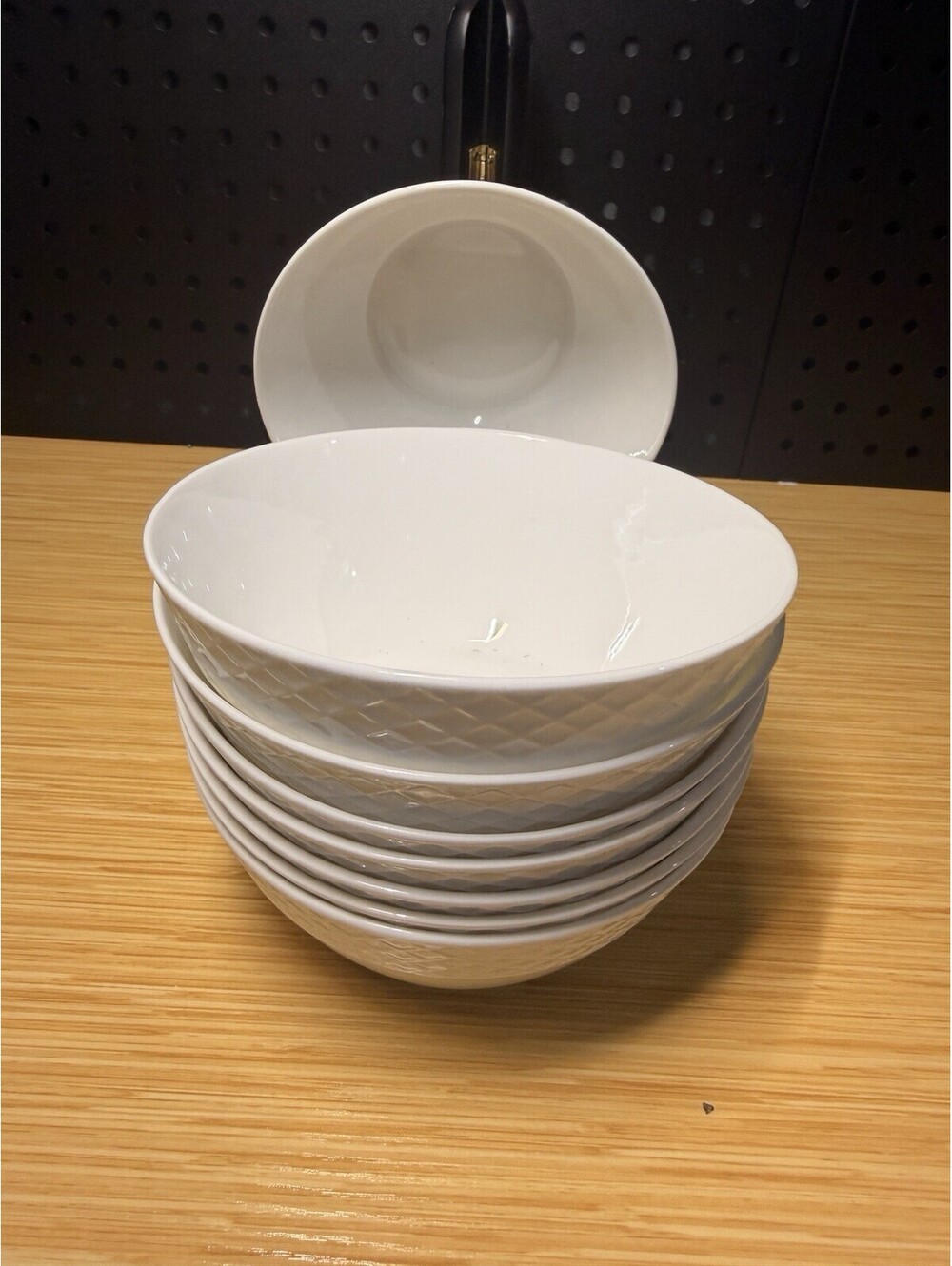 8 Mikasa Trellis Bone China Bowls 6.25” Fruit soup cereal bowls Trellis rim NWOB